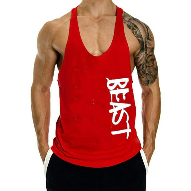 NRYDYMM Mens Tank Top Fear No Fish Exercise Tank 100% Cotton Bodybuilding Vest NRYDYMM Mens Tank Top Fear No Fish Exercise Tank 100% Cotton Bodybuilding Vest